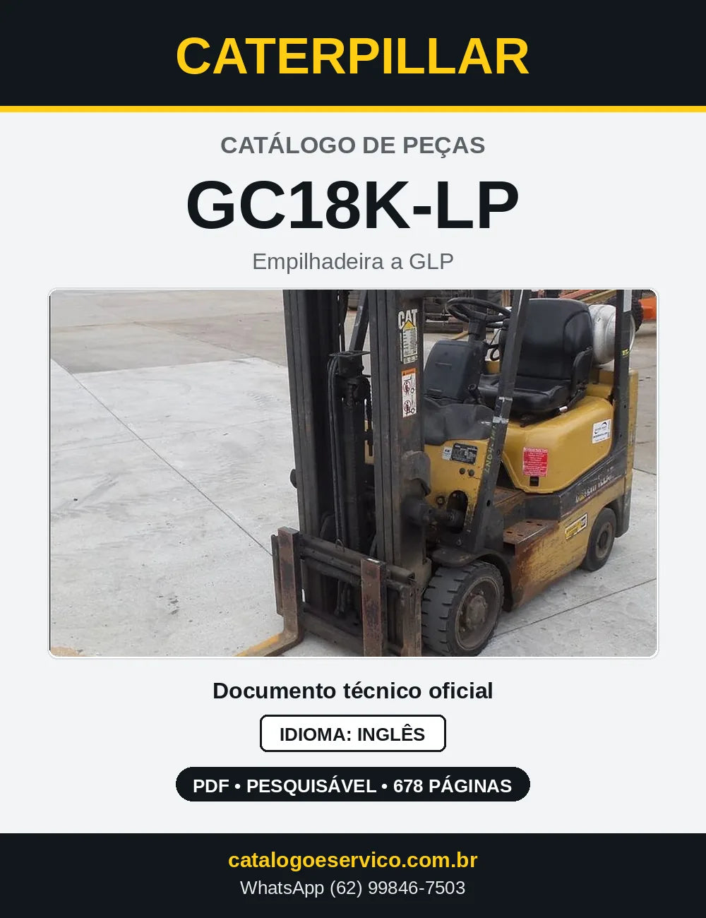 Capa do Catálogo de Peças Caterpillar GC18K-LP em PDF