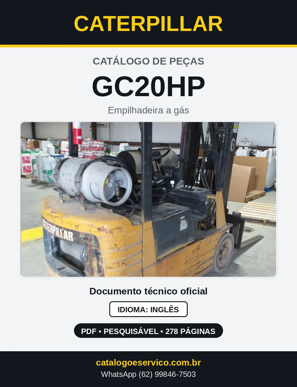 Capa do Catálogo de Peças Caterpillar GC20HP em PDF