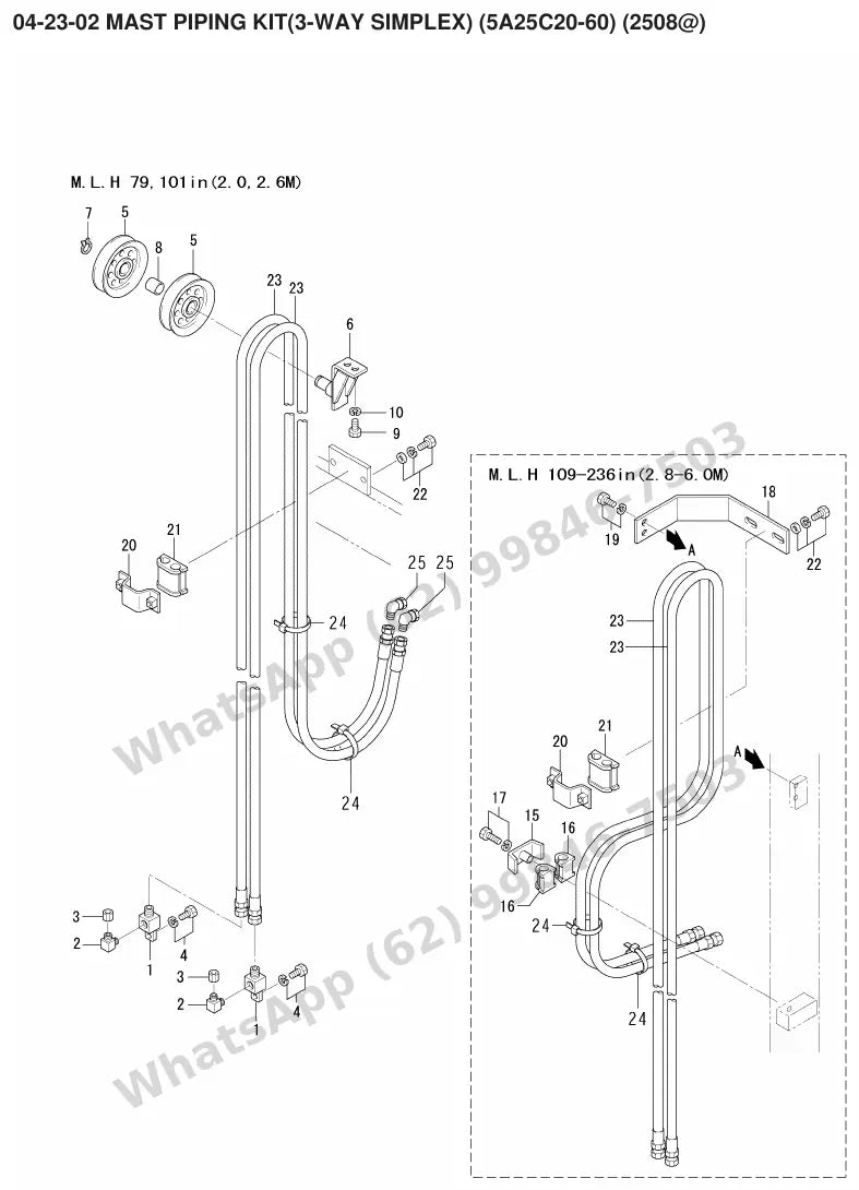 Vista explodida de peças do Catálogo Caterpillar GC20N – exemplo 4