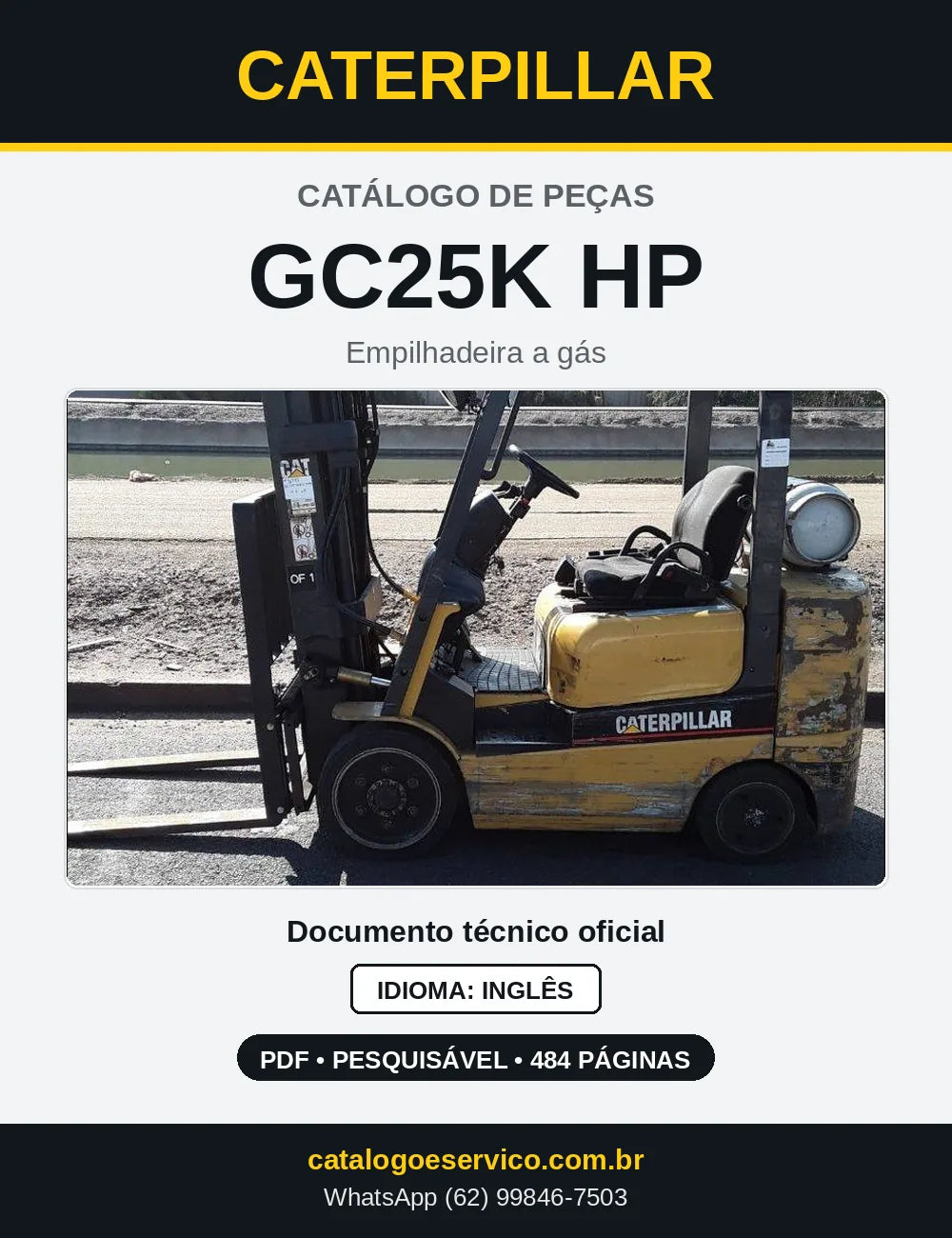 Capa do Catálogo de Peças Caterpillar GC25K HP em PDF