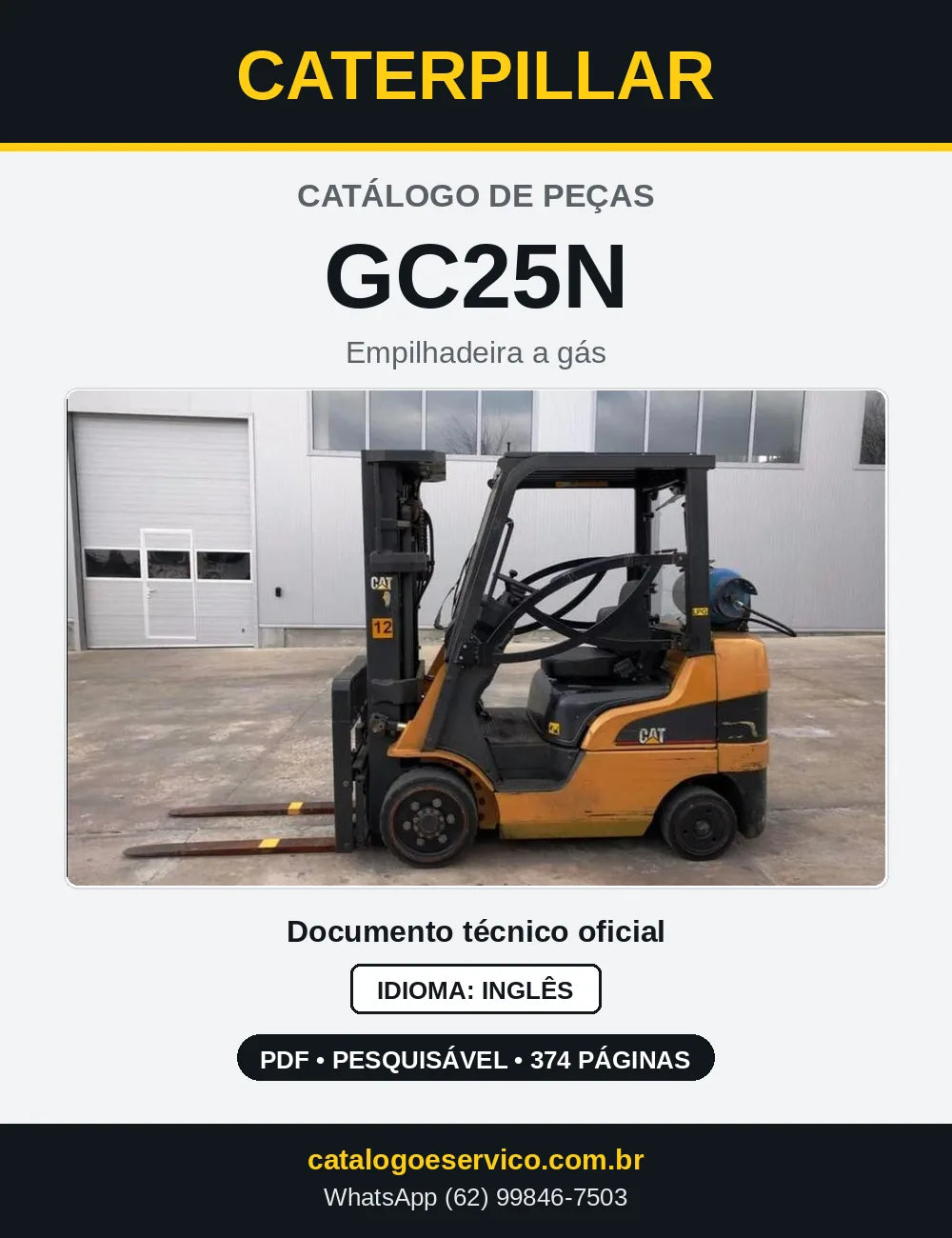 Capa do Catálogo de Peças Caterpillar GC25N em PDF