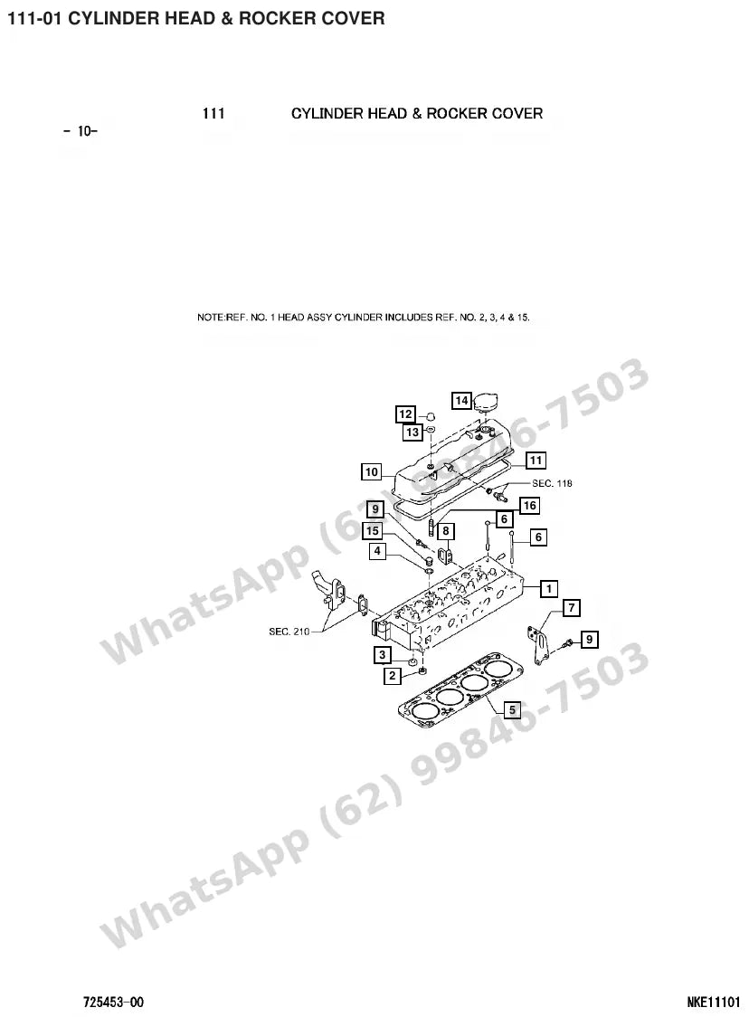 Vista explodida de peças do Catálogo Caterpillar GC30N – exemplo 1