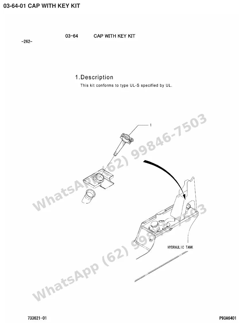 Vista explodida de peças do Catálogo Caterpillar GC33N – exemplo 4