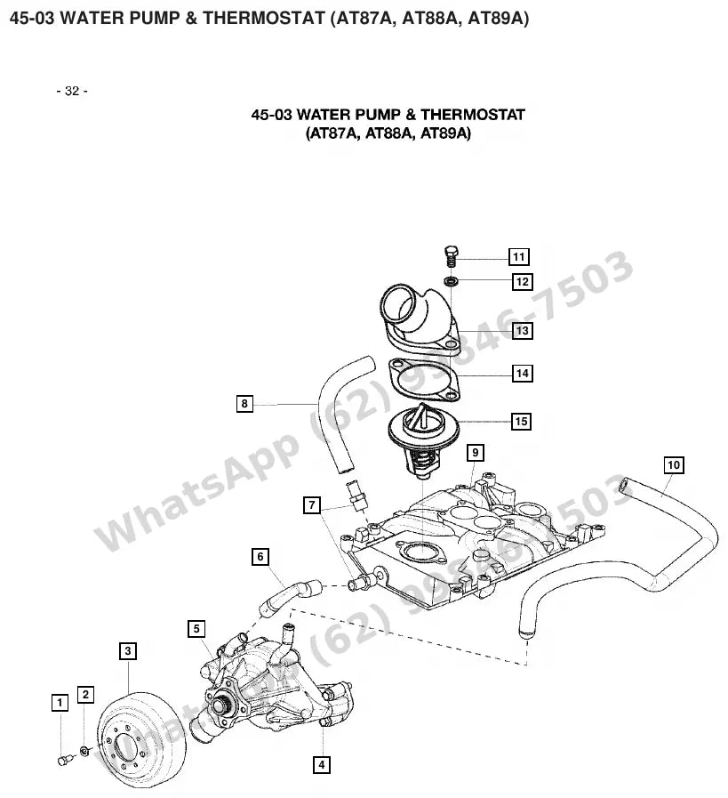 Vista explodida de peças do Catálogo Caterpillar GC40K – exemplo 4
