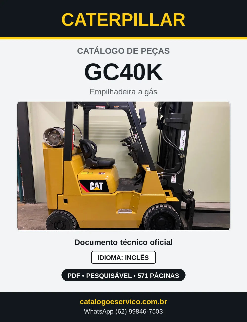 Capa do Catálogo de Peças Caterpillar GC40K em PDF