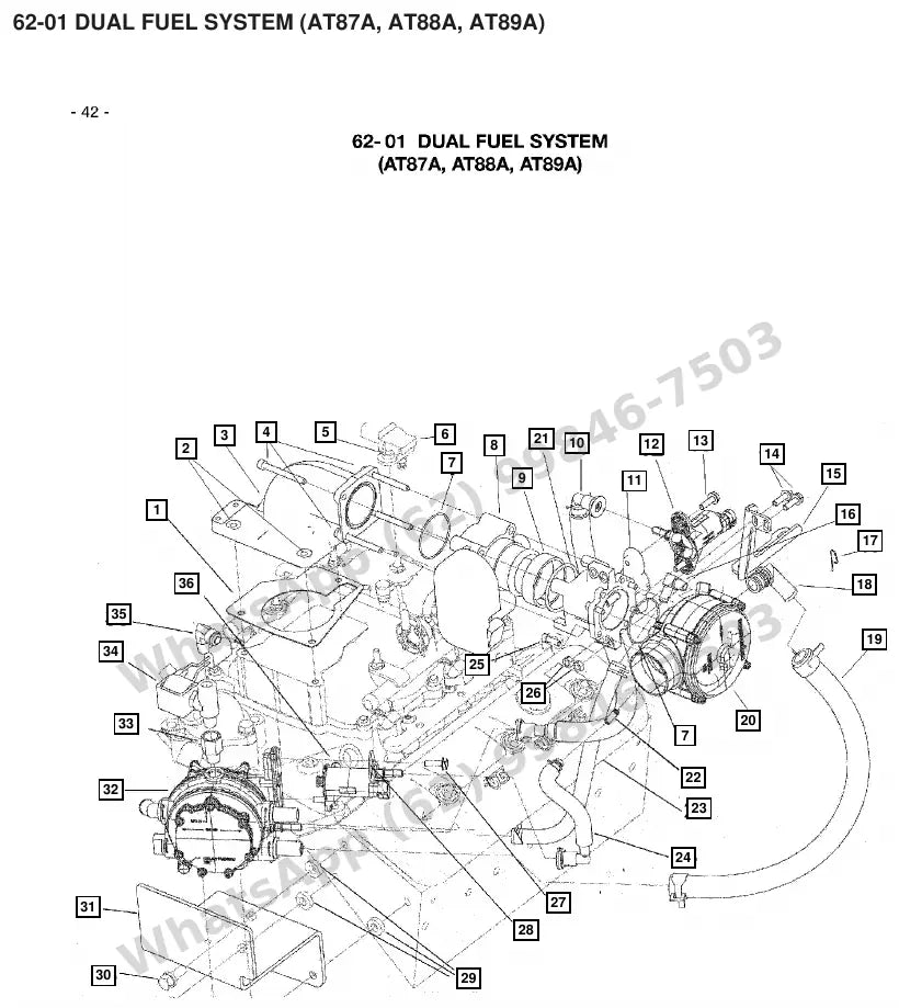 Vista explodida de peças do Catálogo Caterpillar GC45K SWB – exemplo 4