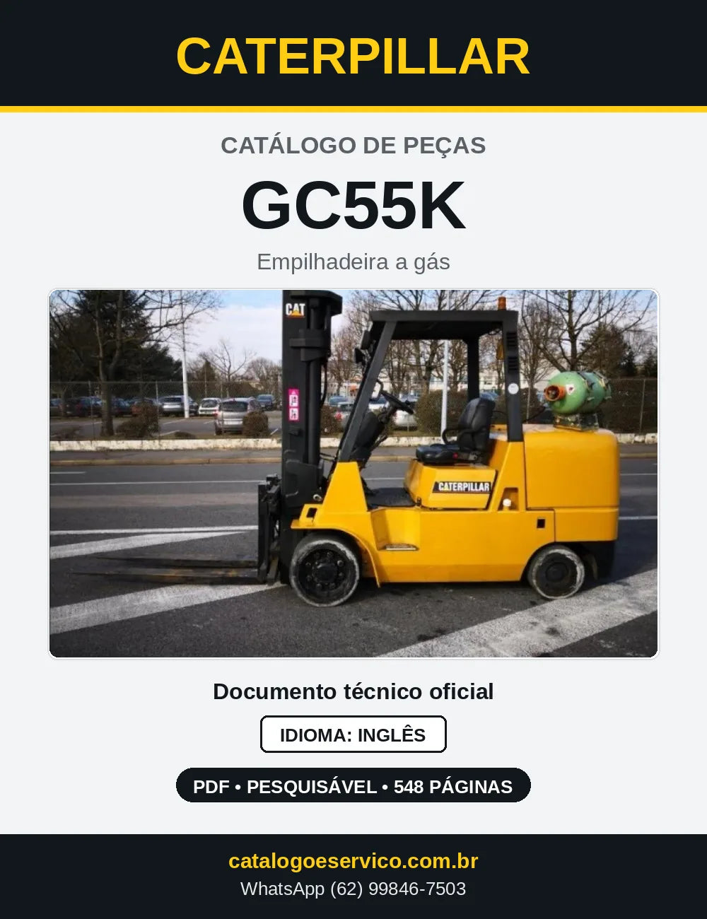 Capa do Catálogo de Peças Caterpillar GC55K em PDF