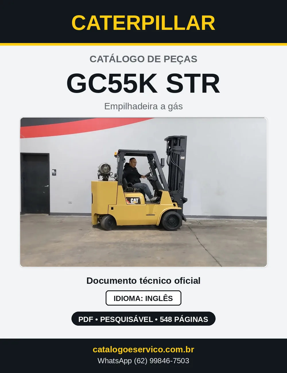 Capa do Catálogo de Peças Caterpillar GC55K STR em PDF