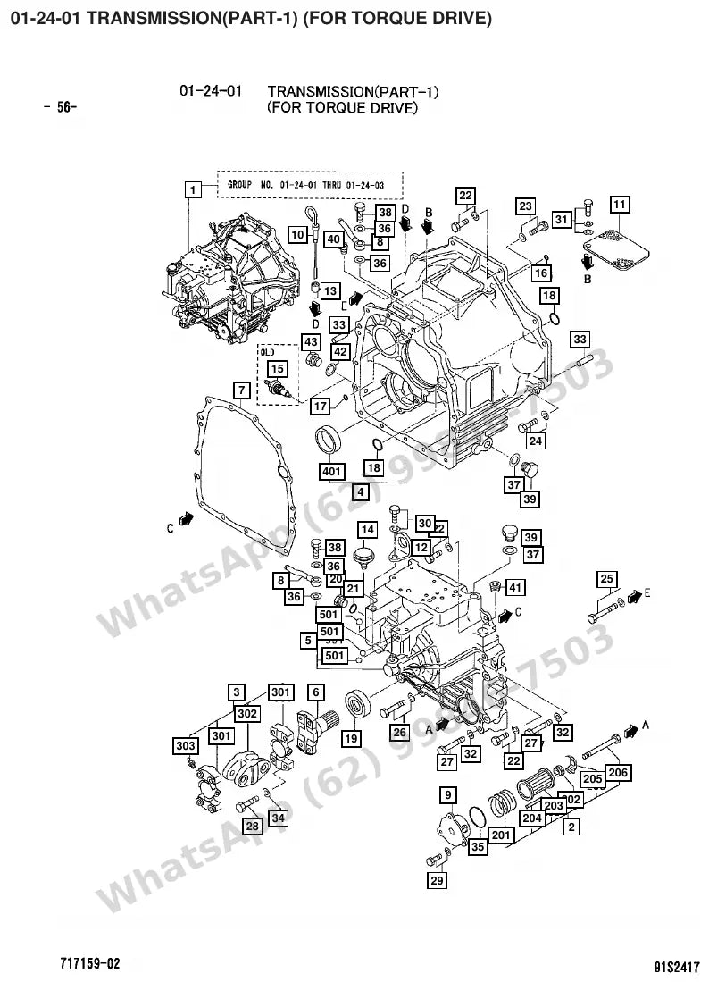 Vista explodida de peças do Catálogo Caterpillar GP15 MC – exemplo 4