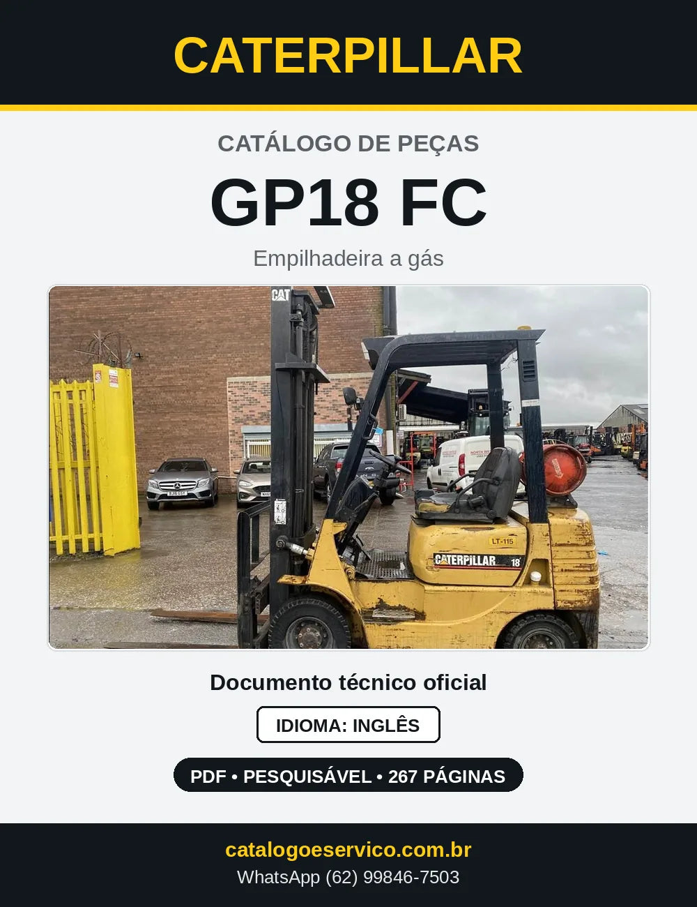 Capa do Catálogo de Peças Caterpillar GP18 FC em PDF
