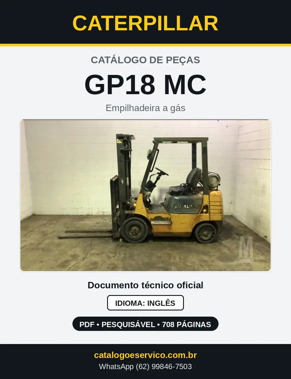 Capa do Catálogo de Peças Caterpillar GP18 MC em PDF