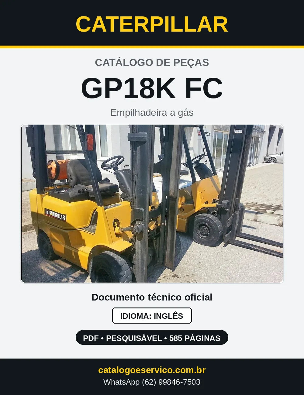 Capa do Catálogo de Peças Caterpillar GP18K FC em PDF