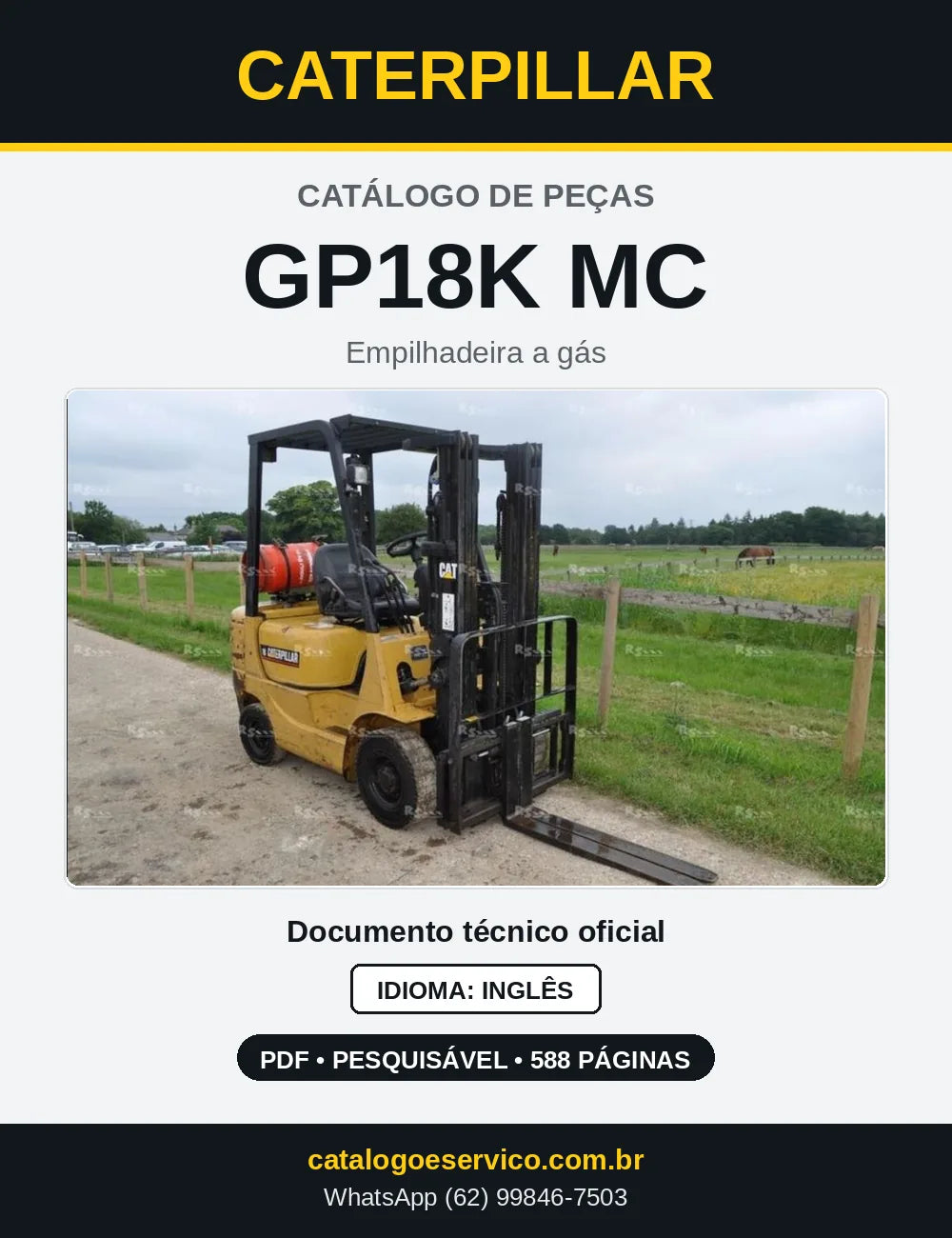 Capa do Catálogo de Peças Caterpillar GP18K MC em PDF