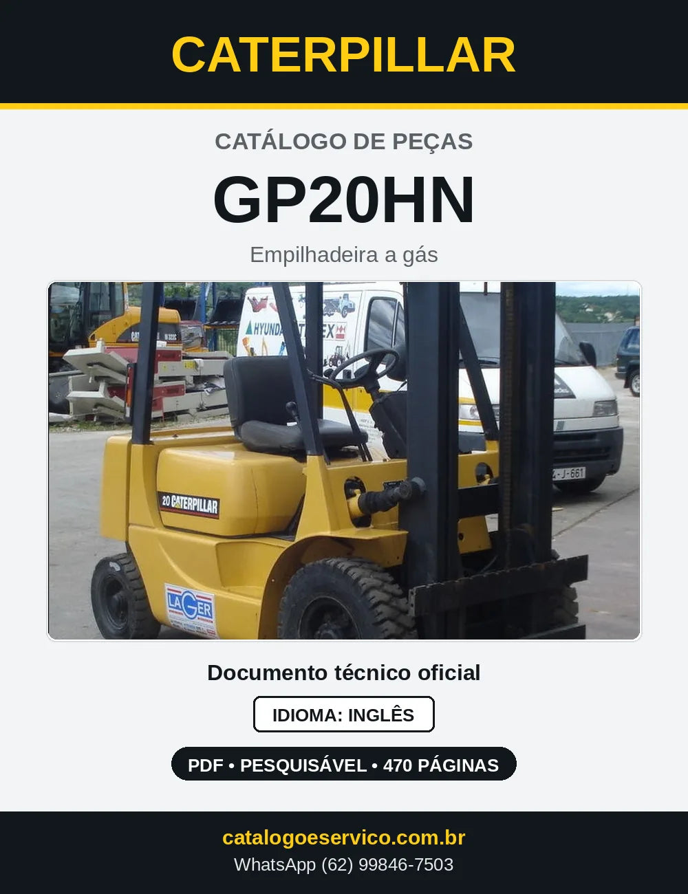 Capa do Catálogo de Peças Caterpillar GP20HN em PDF
