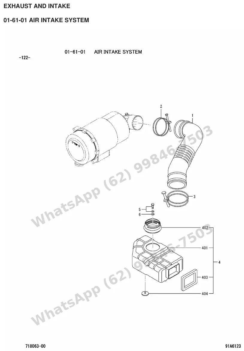 Vista explodida de peças do Catálogo Caterpillar GP20ZN – exemplo 2