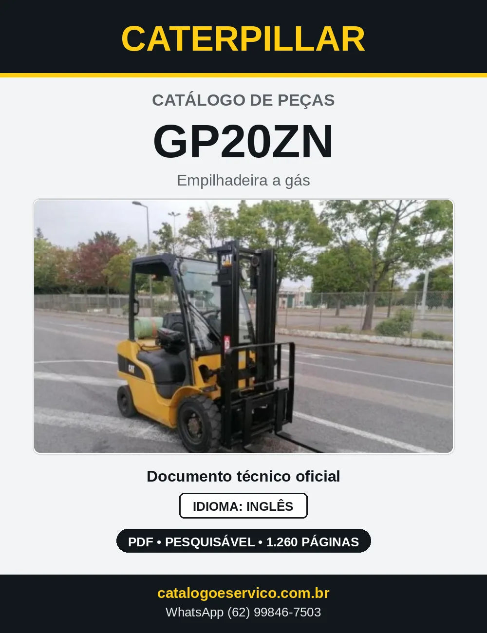 Capa do Catálogo de Peças Caterpillar GP20ZN em PDF