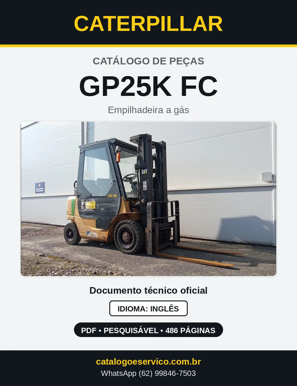 Capa do Catálogo de Peças Caterpillar GP25K FC em PDF