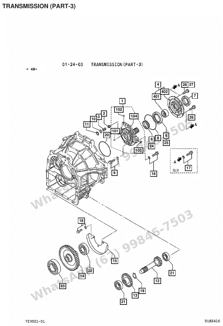 Vista explodida de peças do Catálogo Caterpillar GP25K MC – exemplo 2