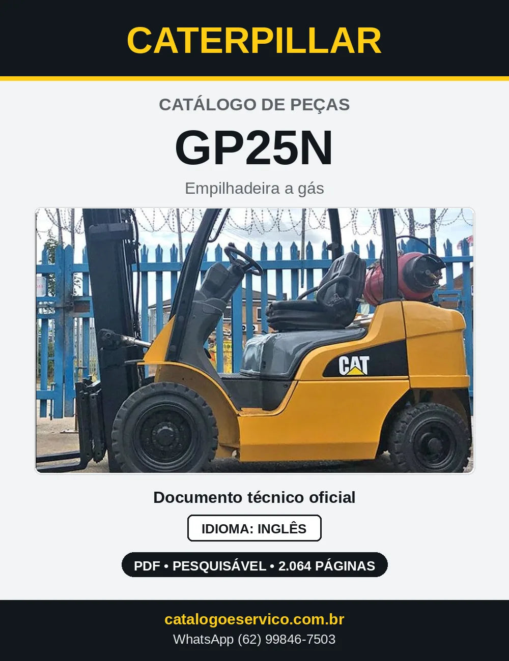 Capa do Catálogo de Peças Caterpillar GP25N em PDF