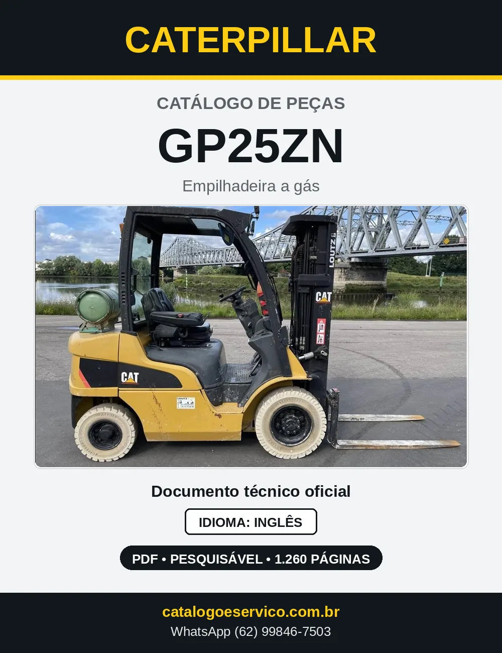 Capa do Catálogo de Peças Caterpillar GP25ZN em PDF