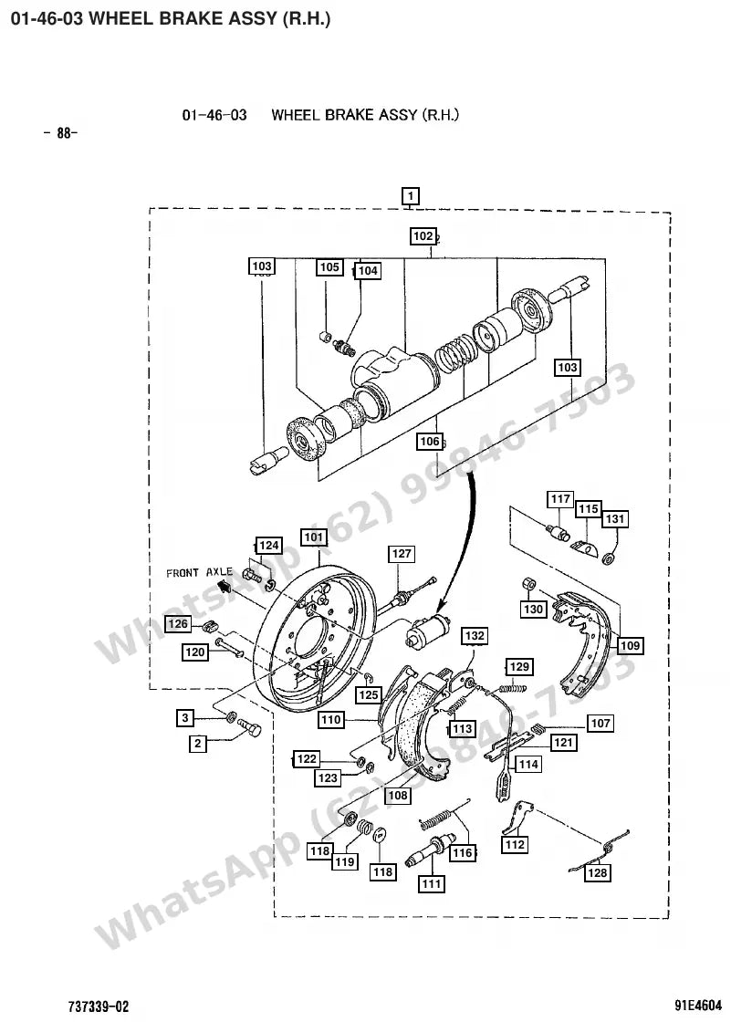 Vista explodida de peças do Catálogo Caterpillar GP30 MC – exemplo 4