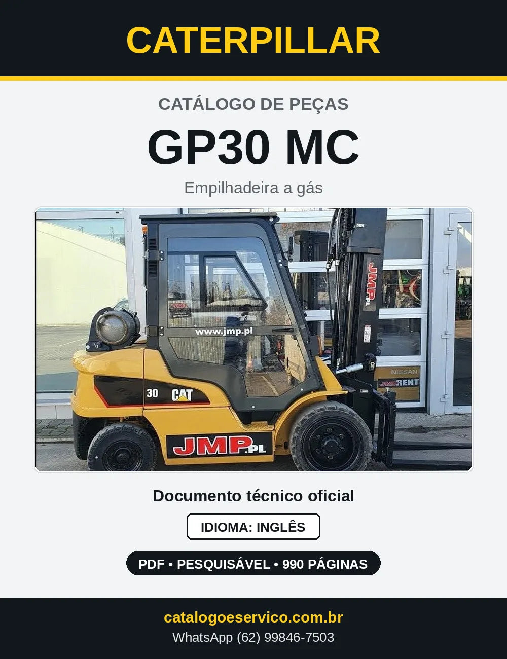 Capa do Catálogo de Peças Caterpillar GP30 MC em PDF