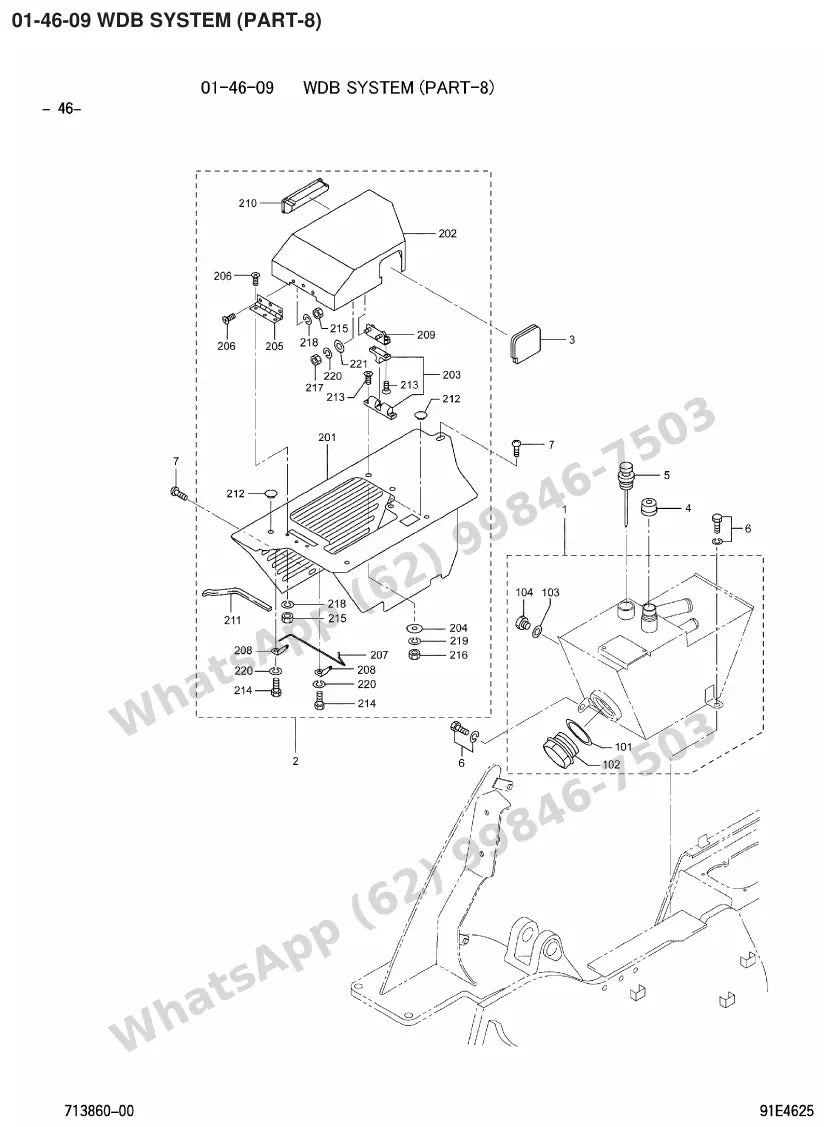 Vista explodida de peças do Catálogo Caterpillar GP30N – exemplo 1