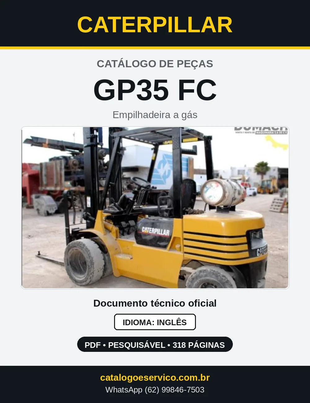 Capa do Catálogo de Peças Caterpillar GP35 FC em PDF