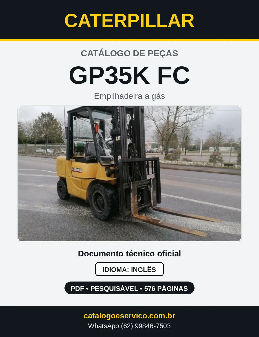 Capa do Catálogo de Peças Caterpillar GP35K FC em PDF