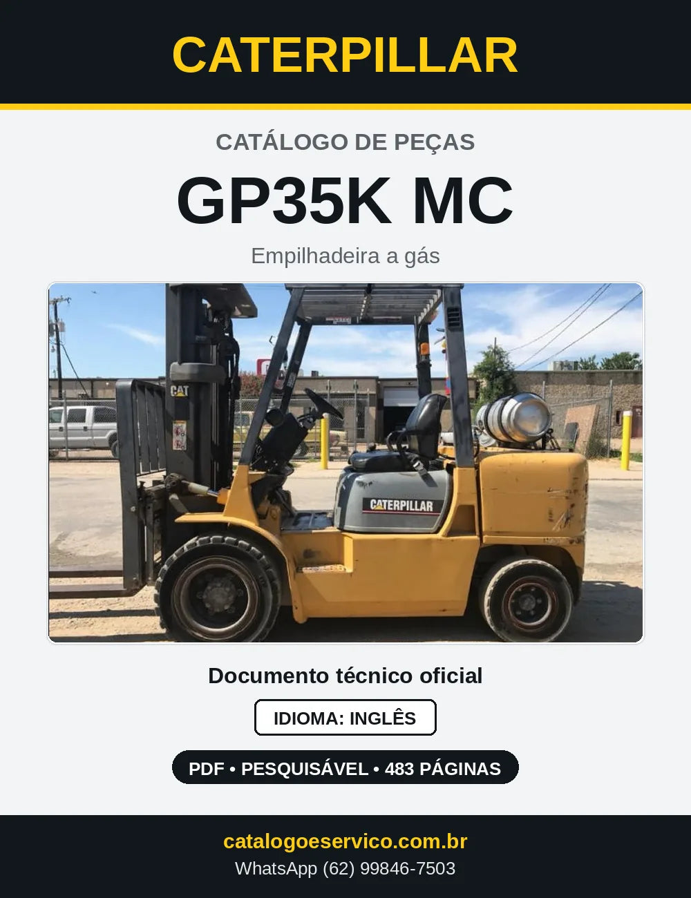 Capa do Catálogo de Peças Caterpillar GP35K MC em PDF