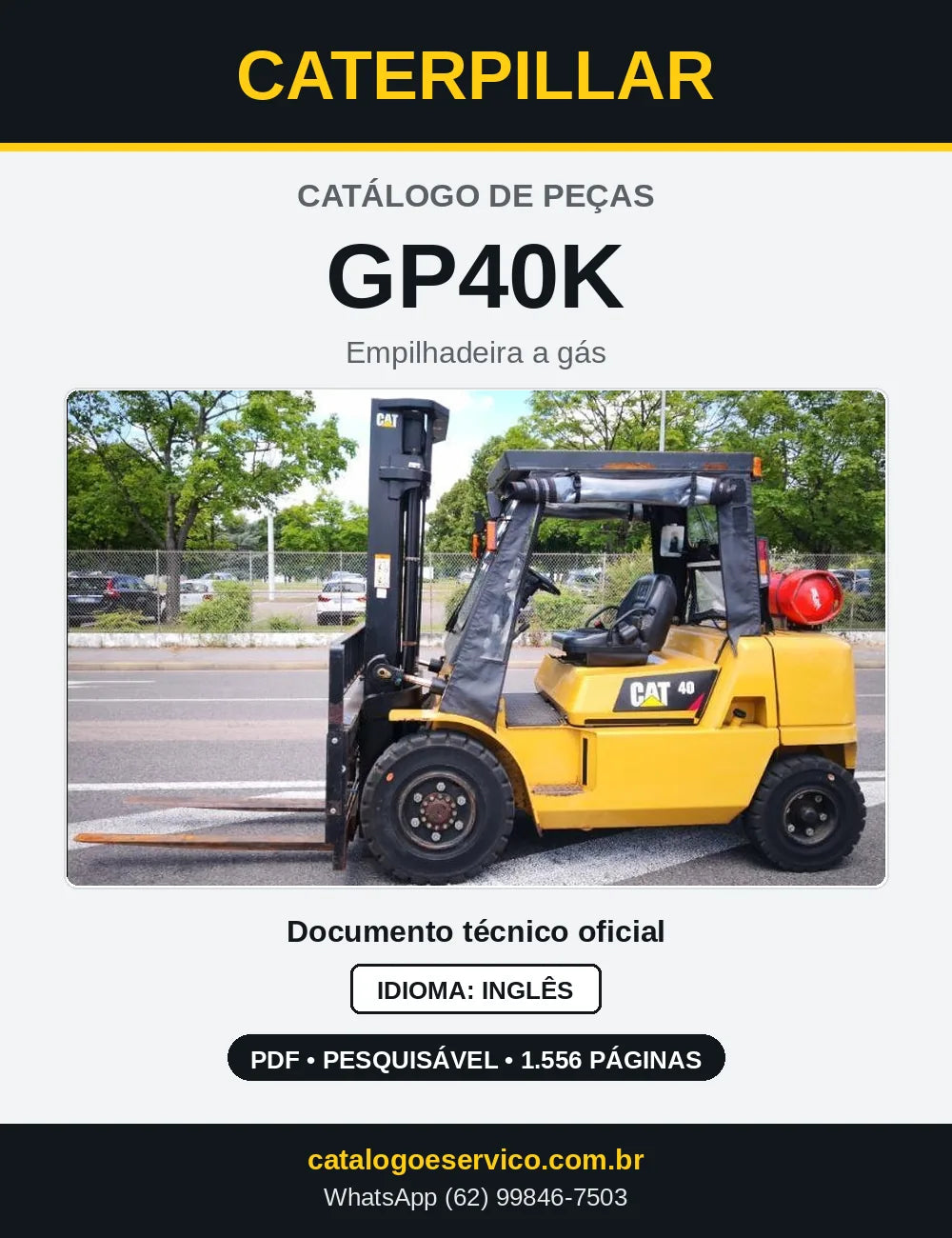 Capa do Catálogo de Peças Caterpillar GP40K em PDF