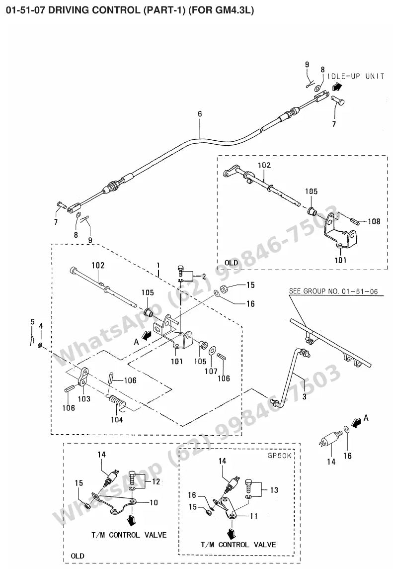 Vista explodida de peças do Catálogo Caterpillar GP40KL – exemplo 1
