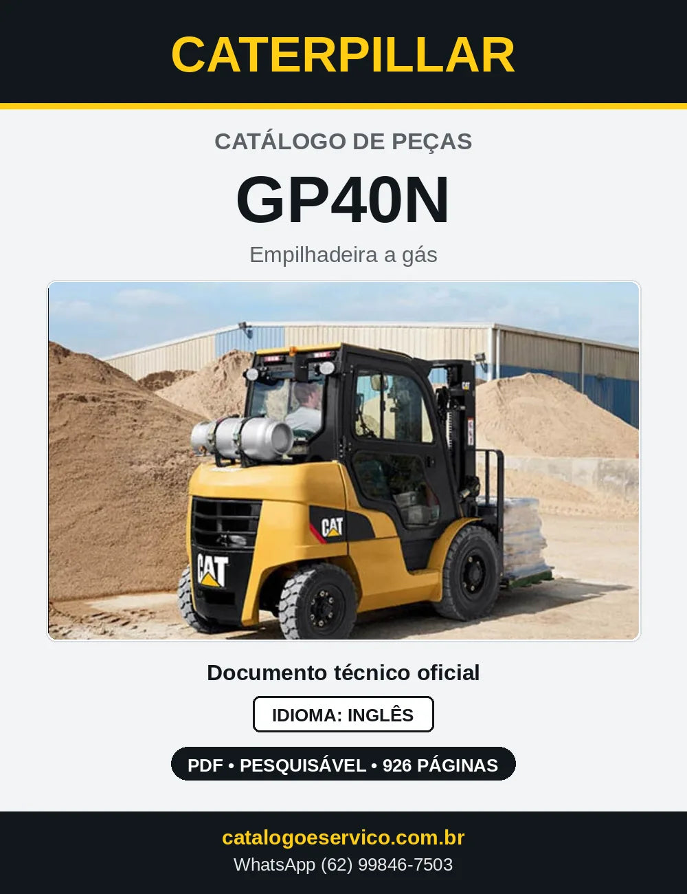 Capa do Catálogo de Peças Caterpillar GP40N em PDF