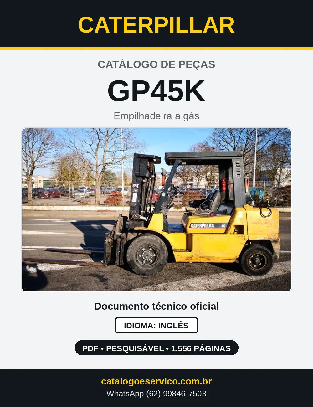 Capa do Catálogo de Peças Caterpillar GP45K em PDF