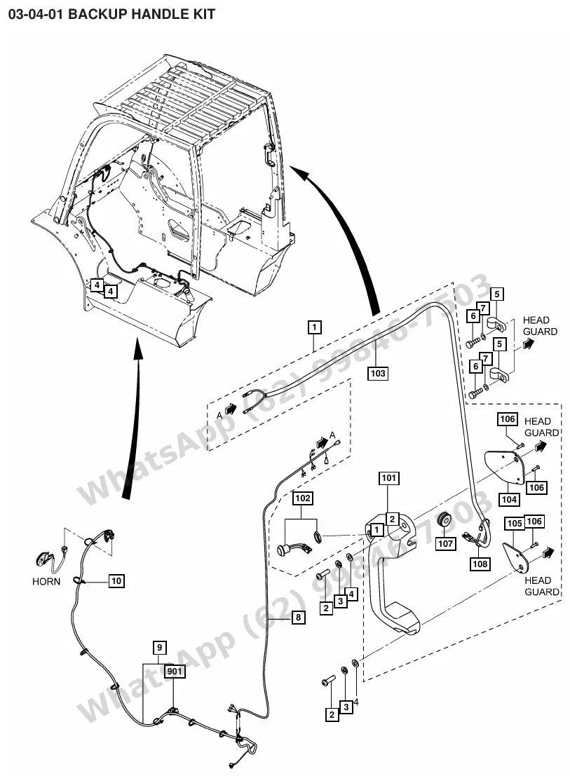 Vista explodida de peças do Catálogo Caterpillar GP45N – exemplo 2