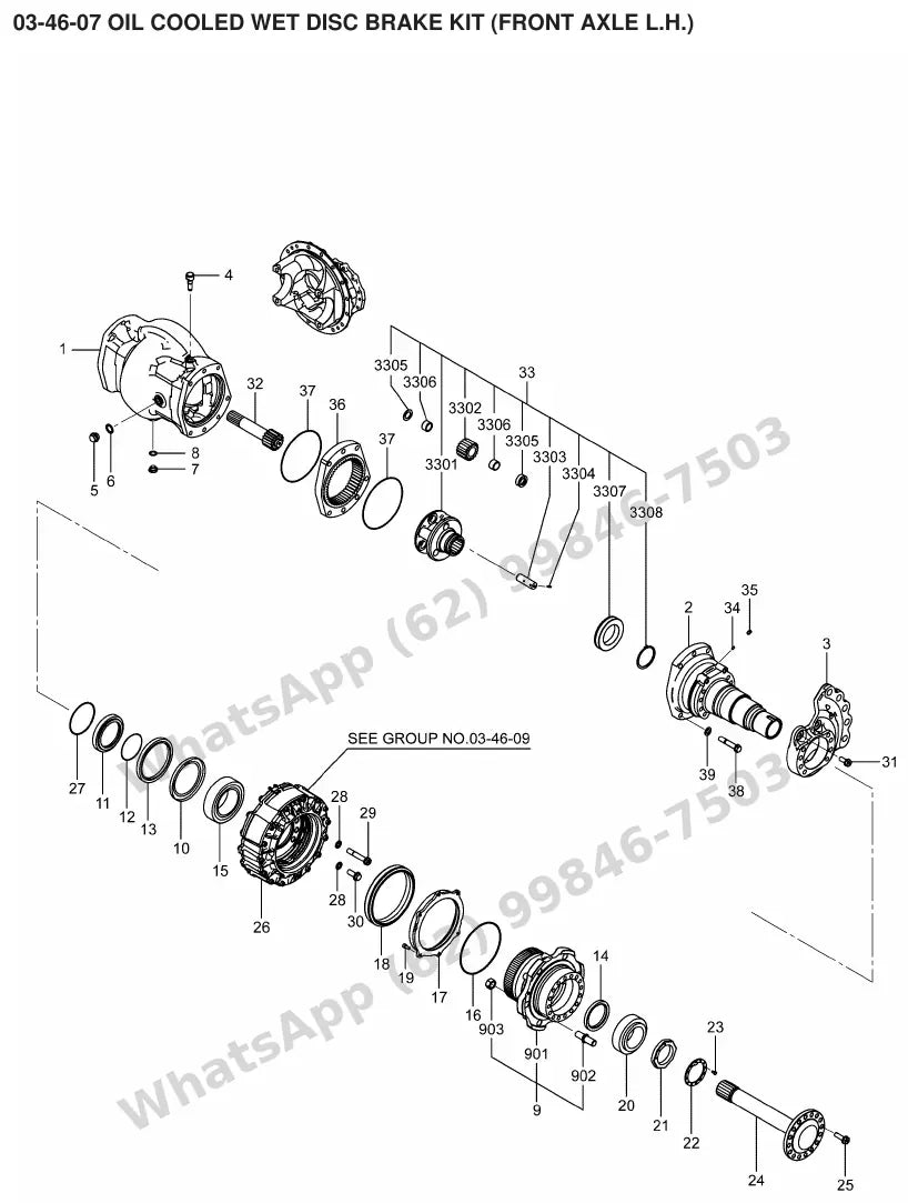 Vista explodida de peças do Catálogo Caterpillar GP50CN – exemplo 2