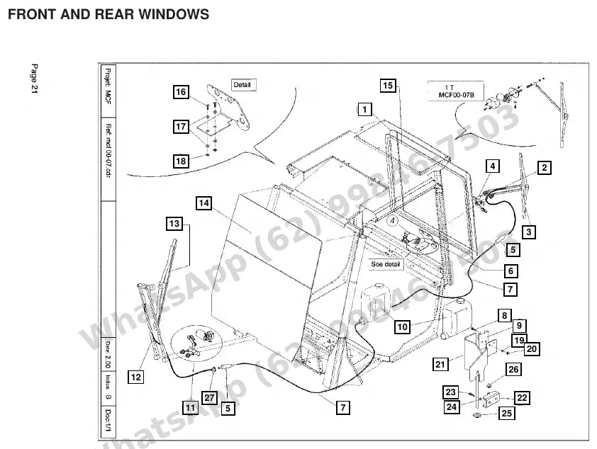 Vista explodida de peças do Catálogo Caterpillar GP50K – exemplo 4