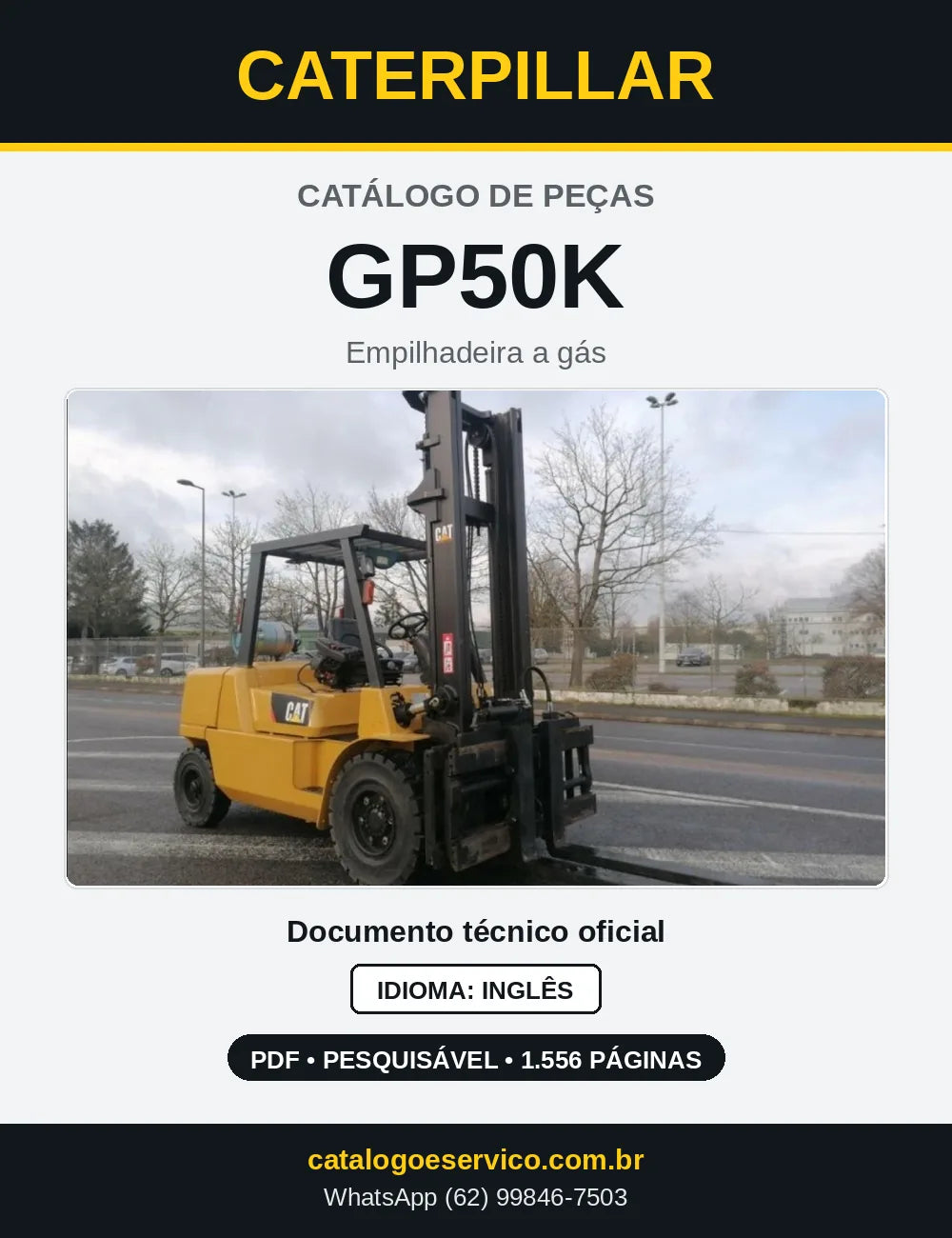 Capa do Catálogo de Peças Caterpillar GP50K em PDF