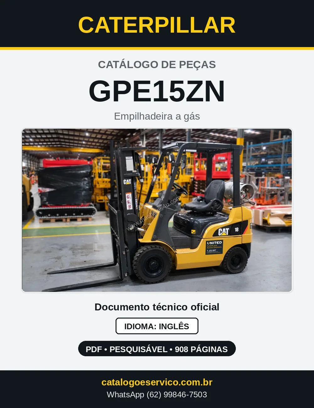 Capa do Catálogo de Peças Caterpillar GPE15ZN em PDF