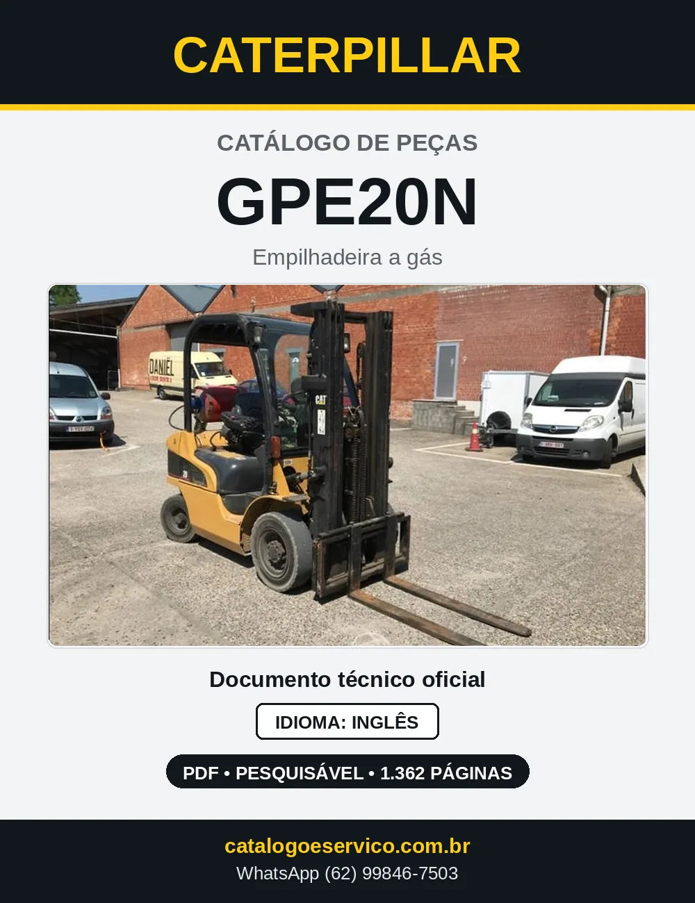 Capa do Catálogo de Peças Caterpillar GPE20N em PDF