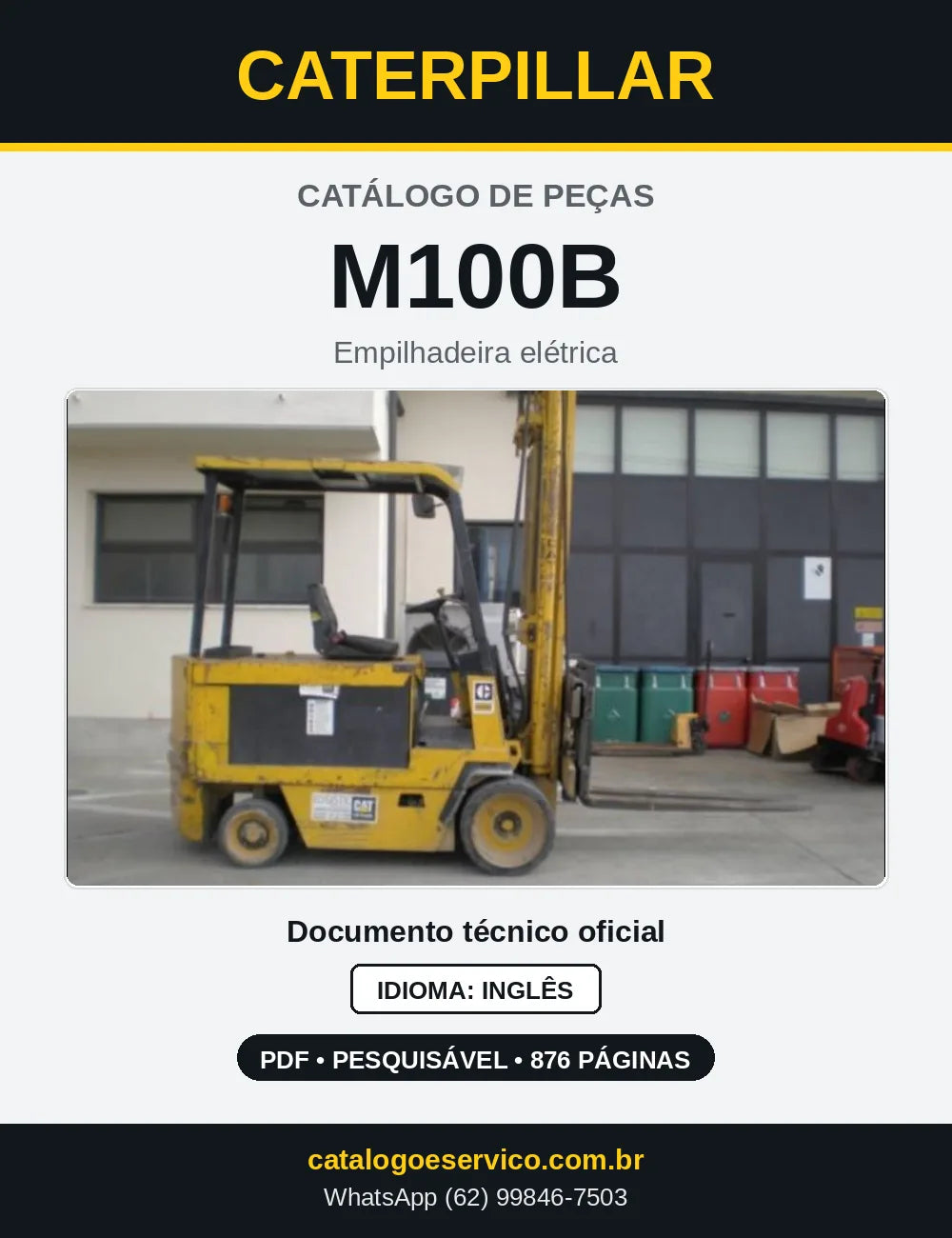 Capa do Catálogo de Peças Caterpillar M100B em PDF