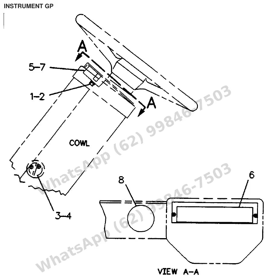 Vista explodida de peças do Catálogo Caterpillar M100D 36/48V – exemplo 1