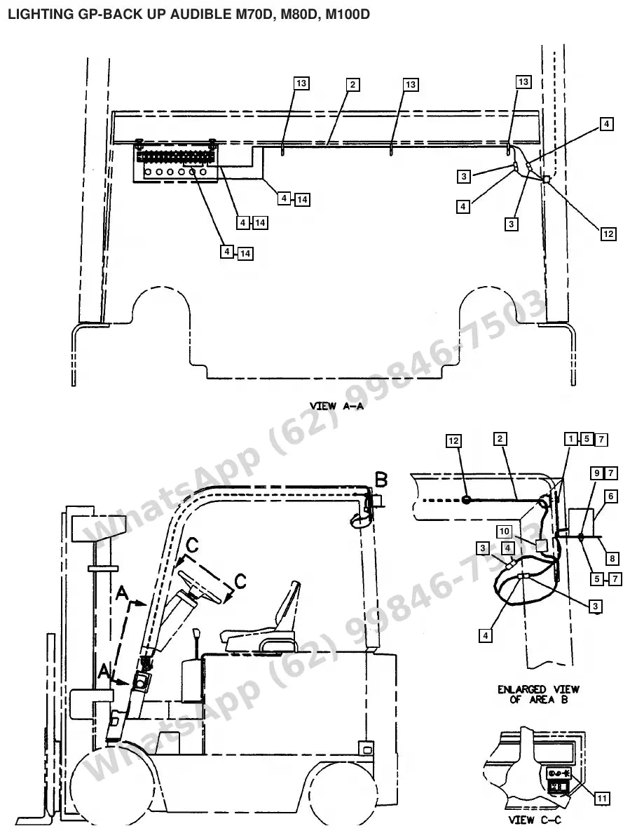 Vista explodida de peças do Catálogo Caterpillar M120D – exemplo 2