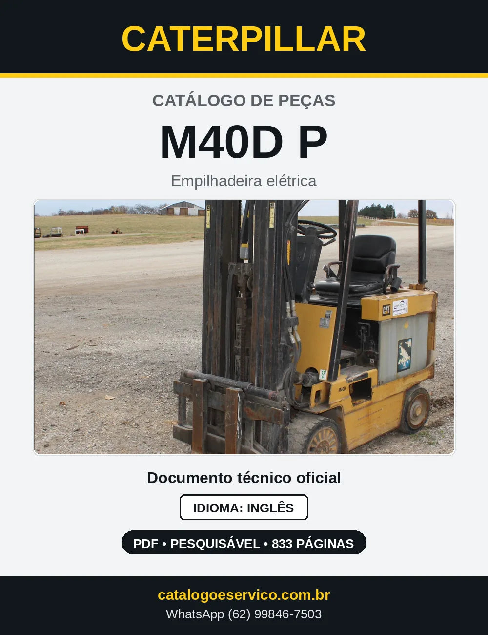 Capa do Catálogo de Peças Caterpillar M40D P em PDF