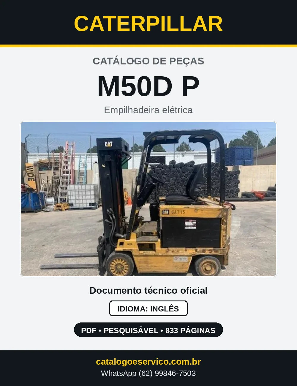 Capa do Catálogo de Peças Caterpillar M50D P em PDF