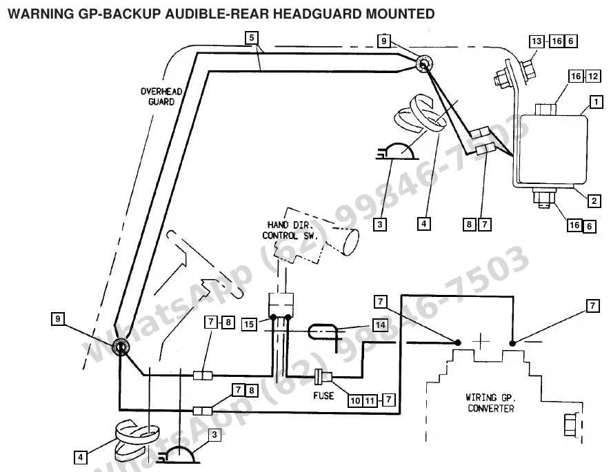 Vista explodida de peças do Catálogo Caterpillar M50D SA – exemplo 2