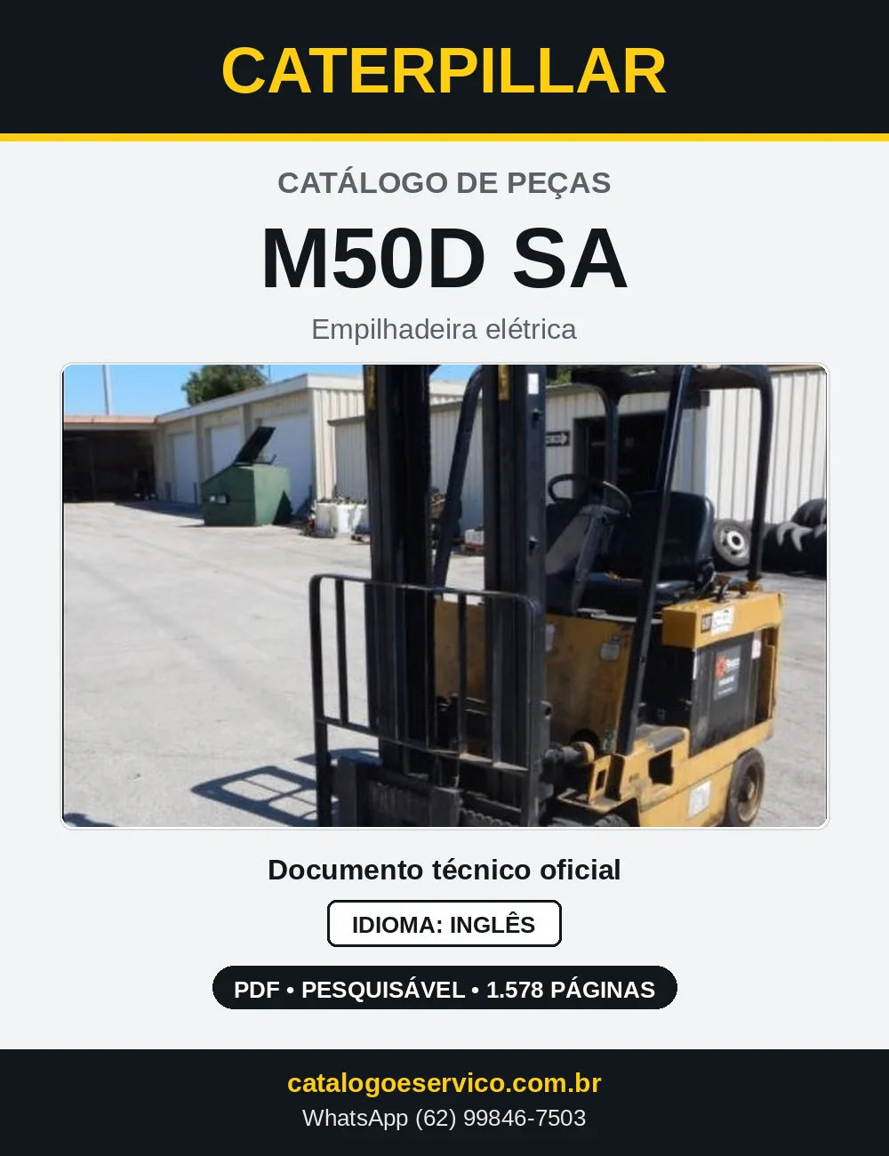 Capa do Catálogo de Peças Caterpillar M50D SA em PDF