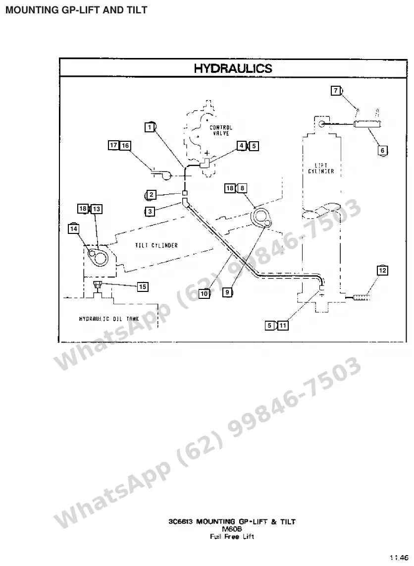 Vista explodida de peças do Catálogo Caterpillar M80B – exemplo 2