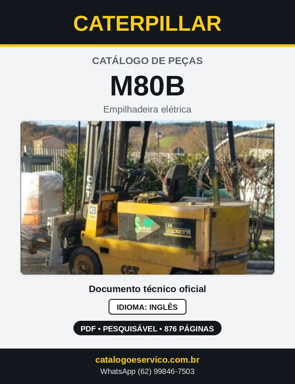 Capa do Catálogo de Peças Caterpillar M80B em PDF
