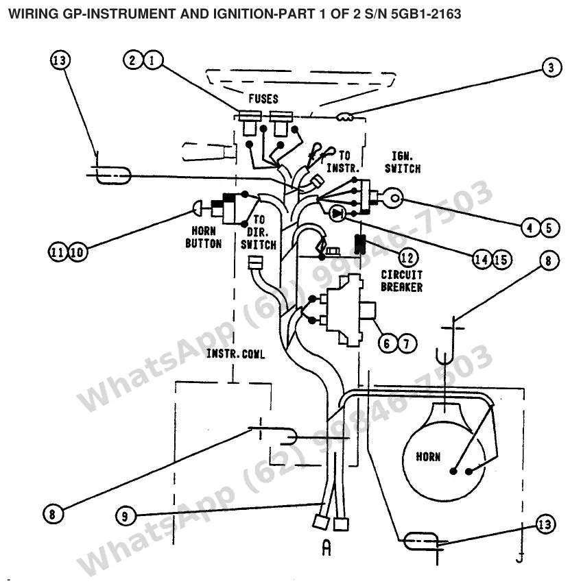 Vista explodida de peças do Catálogo Caterpillar T25D – exemplo 2